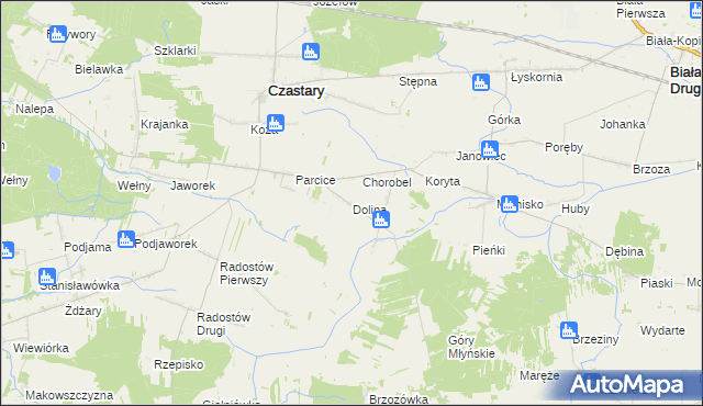 mapa Dolina gmina Czastary, Dolina gmina Czastary na mapie Targeo