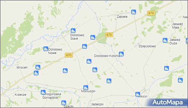 mapa Dolistowo-Kolonia, Dolistowo-Kolonia na mapie Targeo