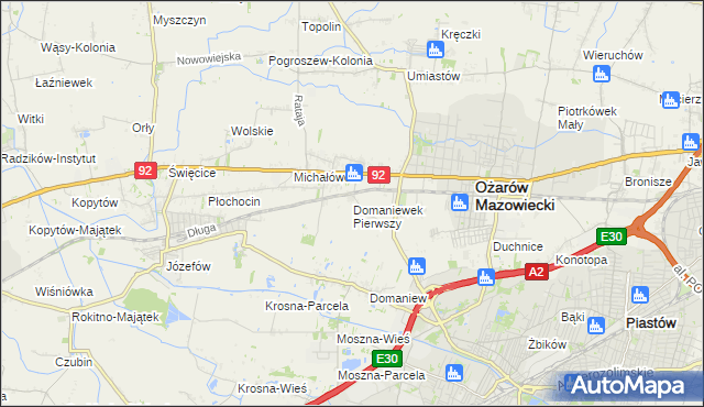 mapa Domaniewek Pierwszy, Domaniewek Pierwszy na mapie Targeo