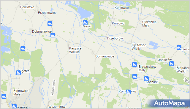 mapa Domanowice, Domanowice na mapie Targeo