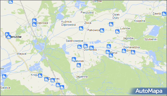 mapa Domaradz gmina Pokój, Domaradz gmina Pokój na mapie Targeo