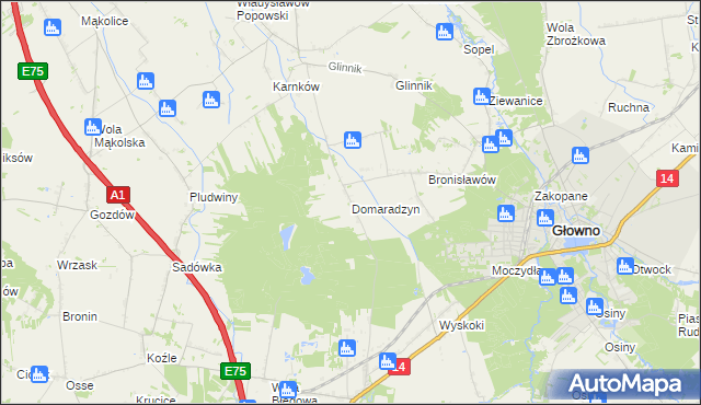 mapa Domaradzyn, Domaradzyn na mapie Targeo