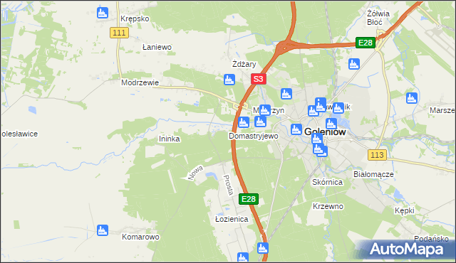 mapa Domastryjewo, Domastryjewo na mapie Targeo