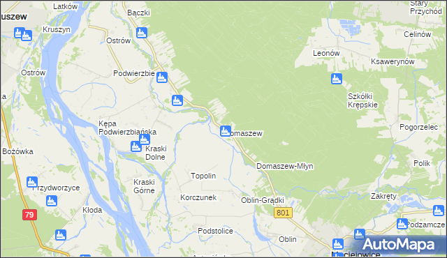 mapa Domaszew, Domaszew na mapie Targeo