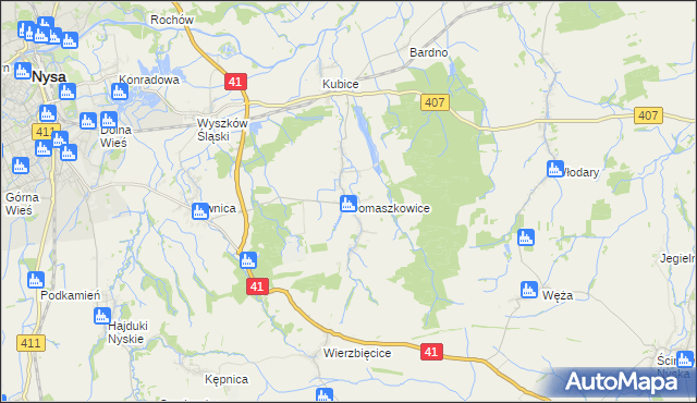 mapa Domaszkowice, Domaszkowice na mapie Targeo