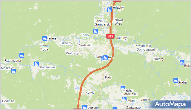 mapa Domostawa, Domostawa na mapie Targeo