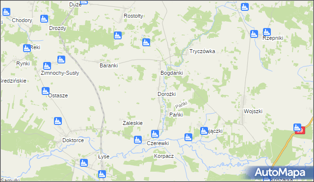 mapa Dorożki, Dorożki na mapie Targeo