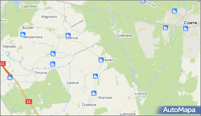 mapa Drawień, Drawień na mapie Targeo