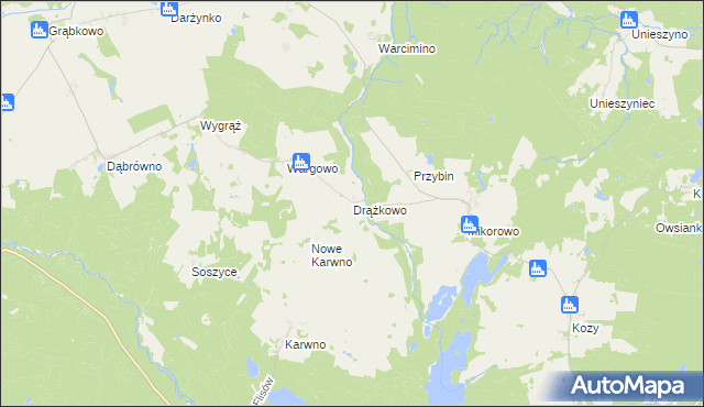 mapa Drążkowo, Drążkowo na mapie Targeo