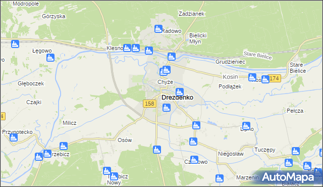 mapa Drezdenko, Drezdenko na mapie Targeo