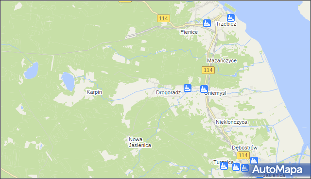 mapa Drogoradz, Drogoradz na mapie Targeo