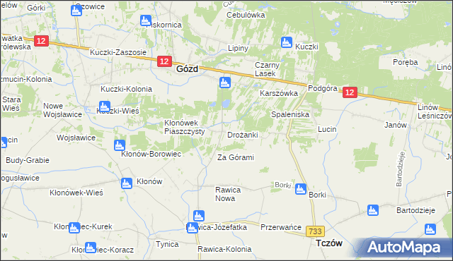 mapa Drożanki, Drożanki na mapie Targeo