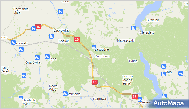 mapa Drozdowo gmina Orzysz, Drozdowo gmina Orzysz na mapie Targeo