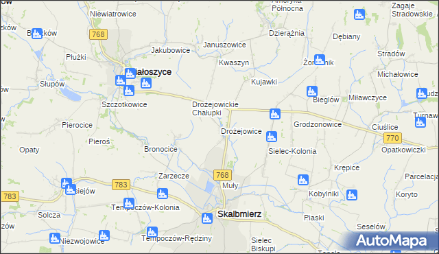 mapa Drożejowice, Drożejowice na mapie Targeo