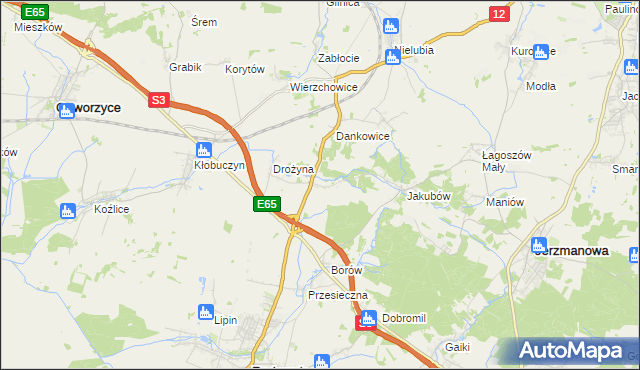 mapa Drożów, Drożów na mapie Targeo