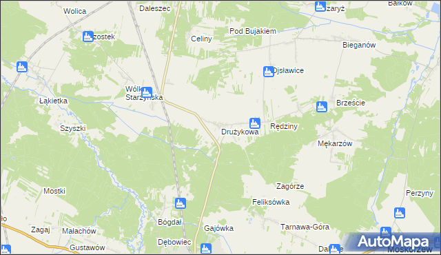 mapa Drużykowa, Drużykowa na mapie Targeo