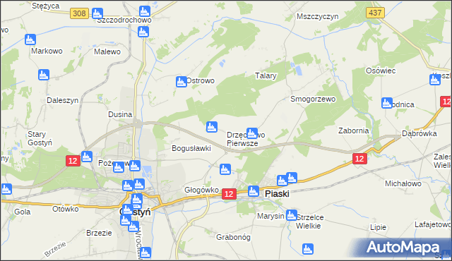 mapa Drzęczewo Pierwsze, Drzęczewo Pierwsze na mapie Targeo