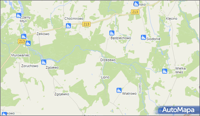 mapa Drzeżewo, Drzeżewo na mapie Targeo