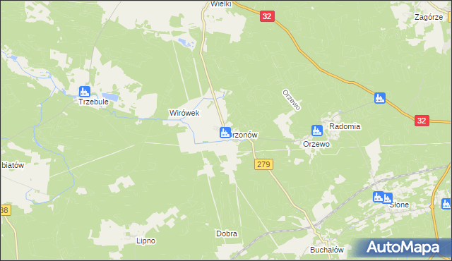 mapa Drzonów, Drzonów na mapie Targeo