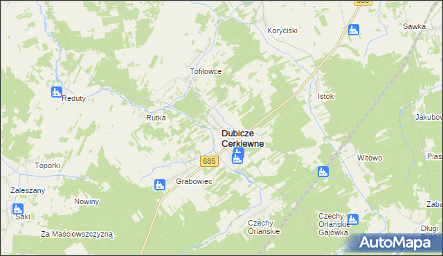 mapa Dubicze Cerkiewne, Dubicze Cerkiewne na mapie Targeo