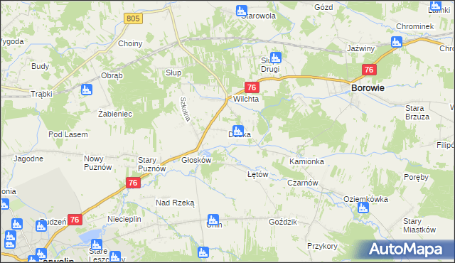 mapa Dudka gmina Borowie, Dudka gmina Borowie na mapie Targeo
