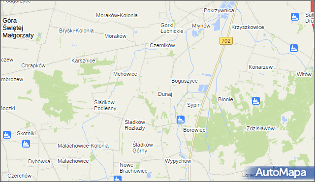 mapa Dunaj gmina Piątek, Dunaj gmina Piątek na mapie Targeo