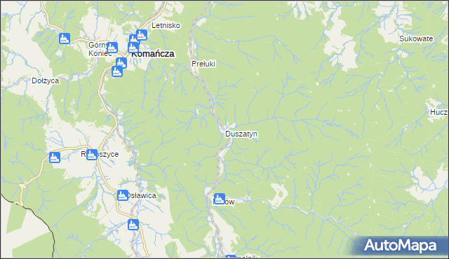 mapa Duszatyn, Duszatyn na mapie Targeo