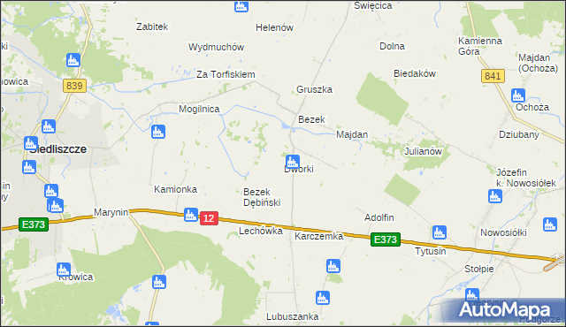 mapa Dworki gmina Siedliszcze, Dworki gmina Siedliszcze na mapie Targeo