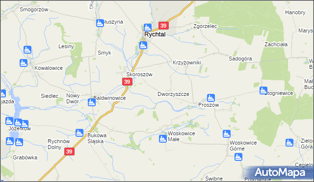 mapa Dworzyszcze, Dworzyszcze na mapie Targeo