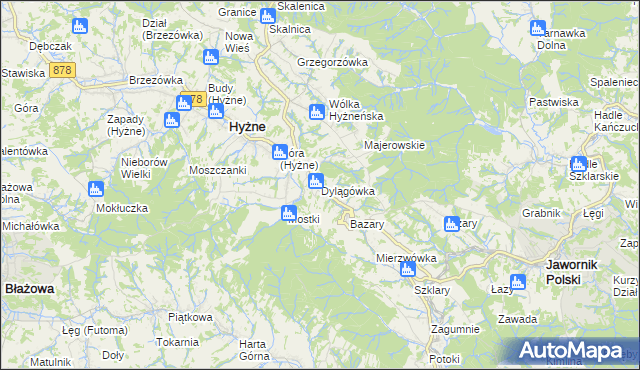 mapa Dylągówka, Dylągówka na mapie Targeo