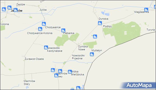 mapa Dyniska Nowe, Dyniska Nowe na mapie Targeo