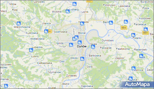 mapa Dynów, Dynów na mapie Targeo