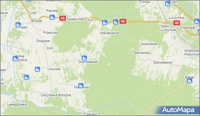 mapa Działki Brzóskie, Działki Brzóskie na mapie Targeo