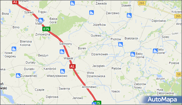 mapa Dziankówek, Dziankówek na mapie Targeo