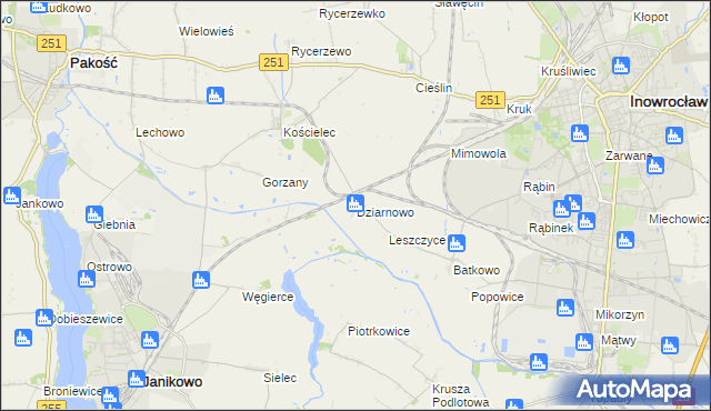 mapa Dziarnowo gmina Pakość, Dziarnowo gmina Pakość na mapie Targeo