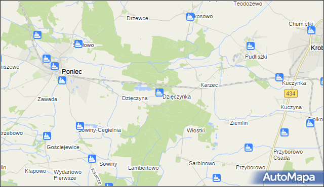 mapa Dzięczynka, Dzięczynka na mapie Targeo