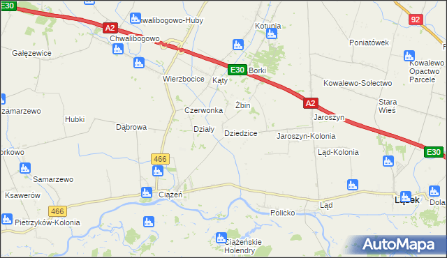 mapa Dziedzice gmina Lądek, Dziedzice gmina Lądek na mapie Targeo