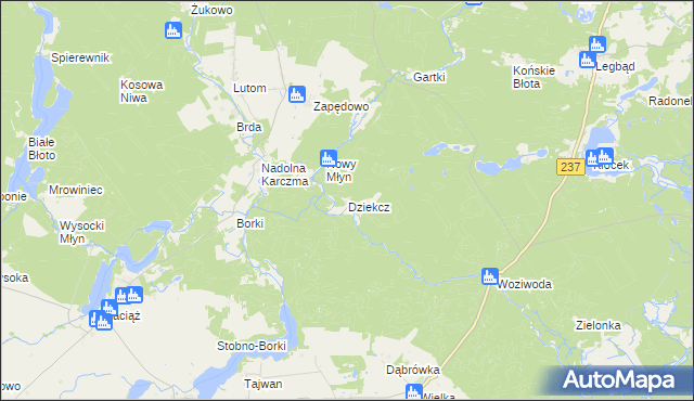 mapa Dziekcz, Dziekcz na mapie Targeo