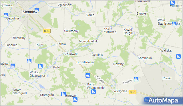 mapa Dzielnik, Dzielnik na mapie Targeo