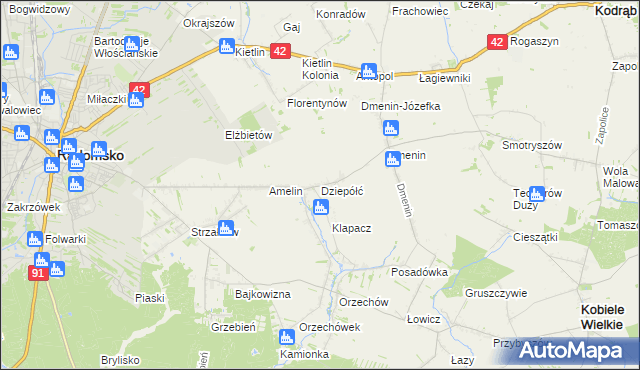 mapa Dziepółć, Dziepółć na mapie Targeo