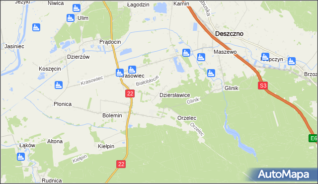 mapa Dziersławice, Dziersławice na mapie Targeo