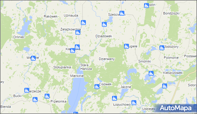 mapa Dzierwany, Dzierwany na mapie Targeo