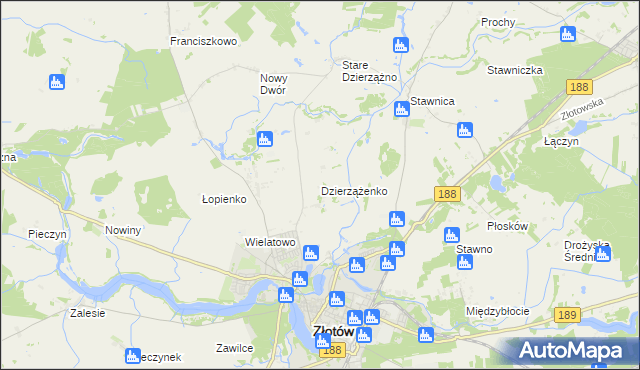 mapa Dzierzążenko, Dzierzążenko na mapie Targeo