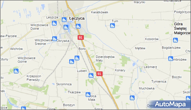 mapa Dzierzbiętów Mały, Dzierzbiętów Mały na mapie Targeo