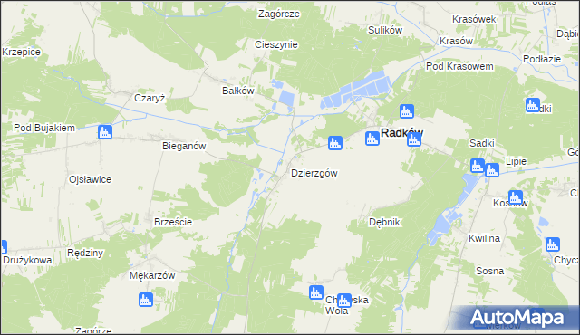 mapa Dzierzgów gmina Radków, Dzierzgów gmina Radków na mapie Targeo