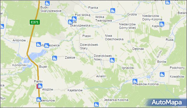 mapa Dzierzkówek Nowy, Dzierzkówek Nowy na mapie Targeo