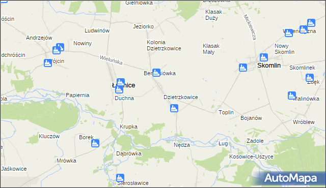 mapa Dzietrzkowice, Dzietrzkowice na mapie Targeo