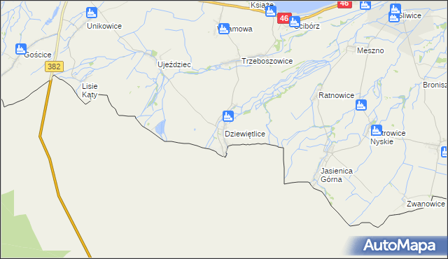 mapa Dziewiętlice, Dziewiętlice na mapie Targeo