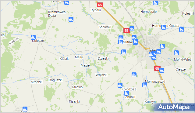 mapa Dzieżki, Dzieżki na mapie Targeo