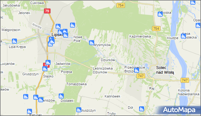 mapa Dziurków, Dziurków na mapie Targeo